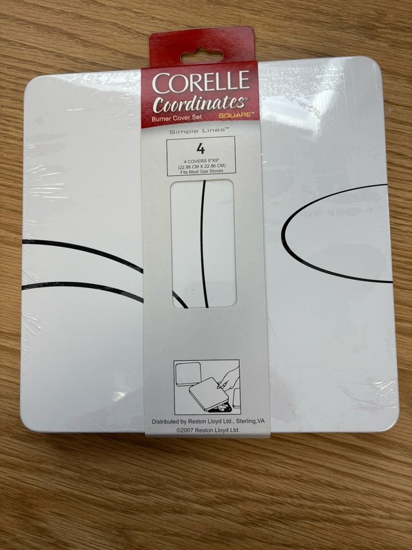 Corelle Coordinates Simple Lines Burner Covers Square Gas New Set Of 4