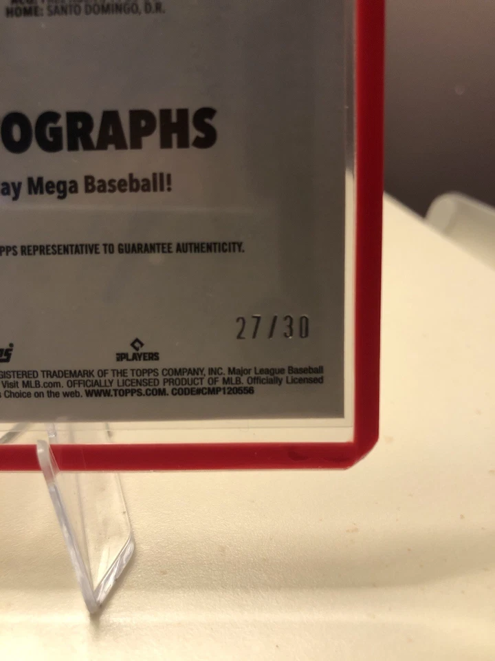 Sterling Marte 2025 Topps Holiday Auto/30 SP ¡Raro tirar!  Foto 3 de 3