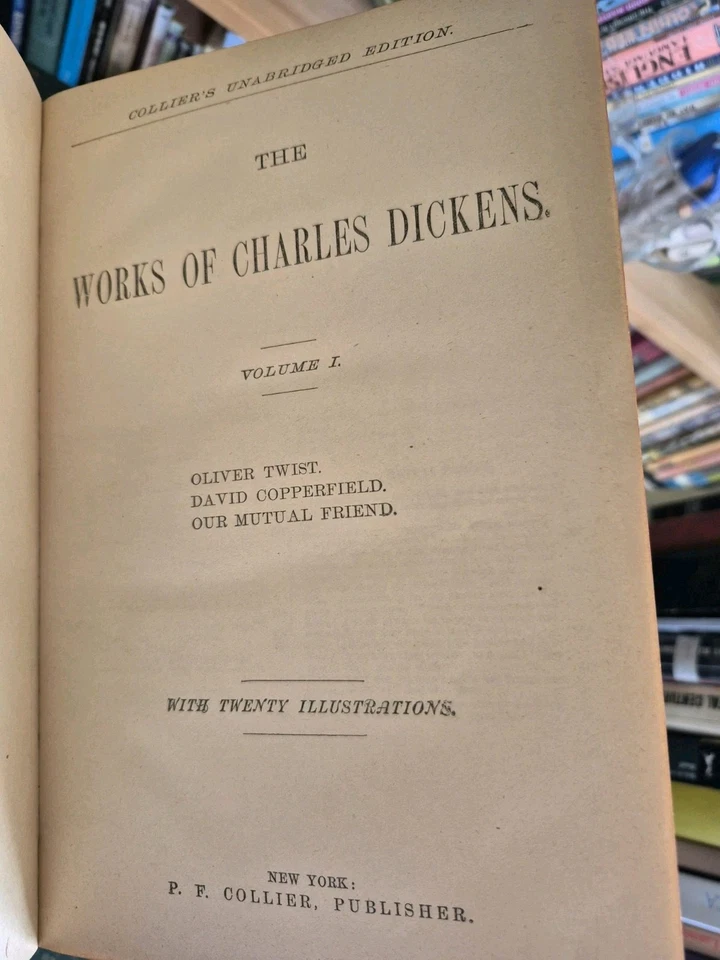 Antique 1870 The Works of Charles Dickens Collier's Unabridged Set Of 6 Volumens - Image 2 of 4