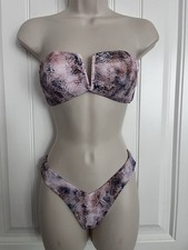 NEW Victorias Secret Snake Pink Top Bottoms Bikini Bottom XS Swim Set 577