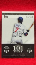 2007 Topps Moments & Milestones Joe Mauer 101 Hits #65/150 #114 Twins