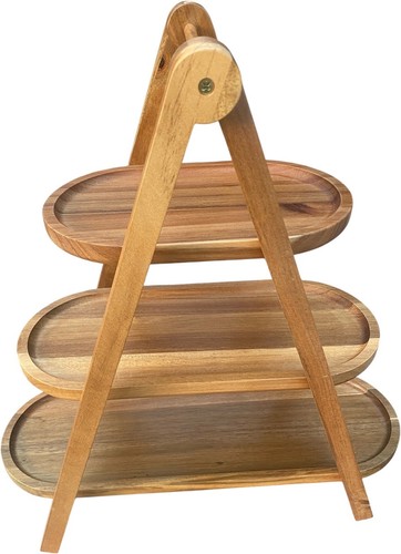 große Etagere Akazienholz Cupcakeständer Obstkorb Buffetmöbel Sushi Geschenk
