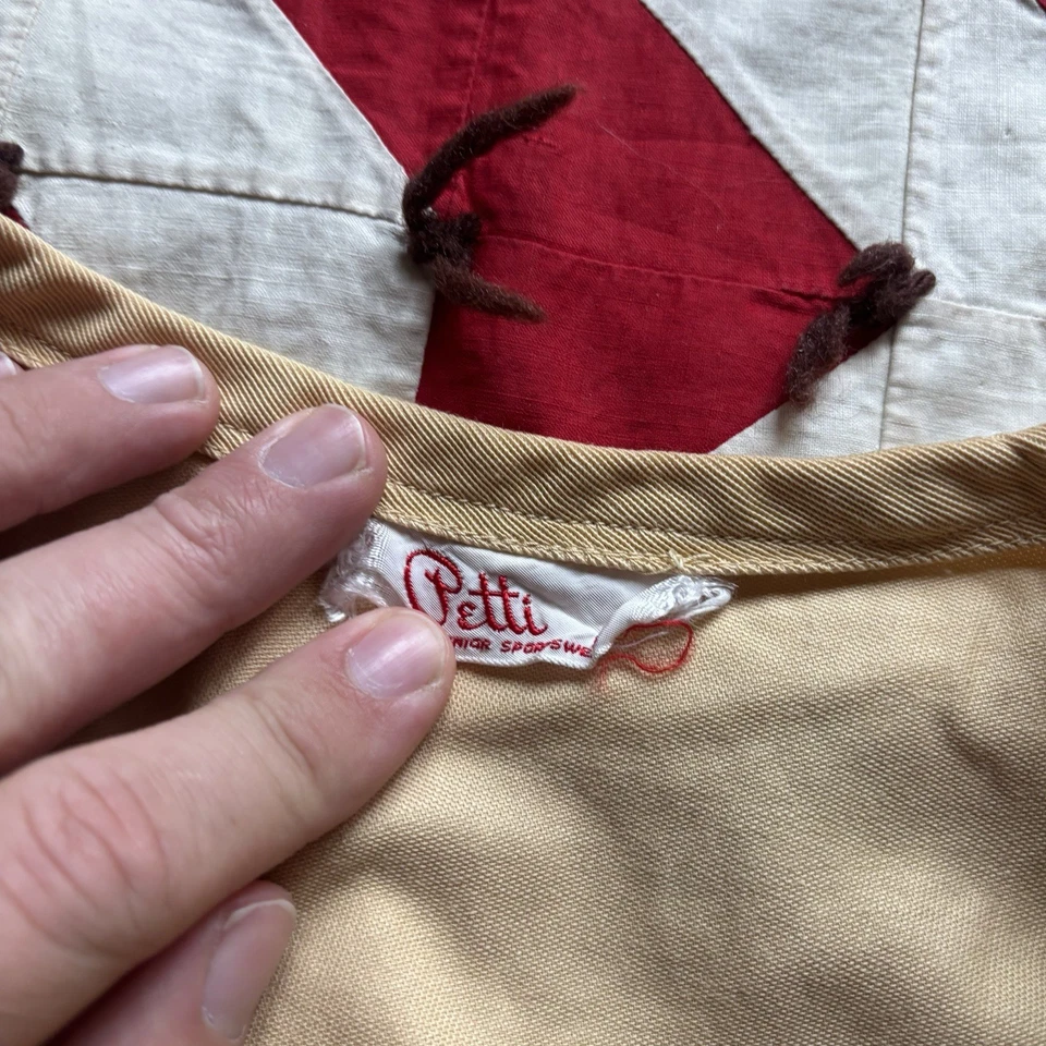 复古 20 世纪 60 年代 70 年代蕾丝前嬉皮黄色可爱作物上衣 — 第 4/4 张图片