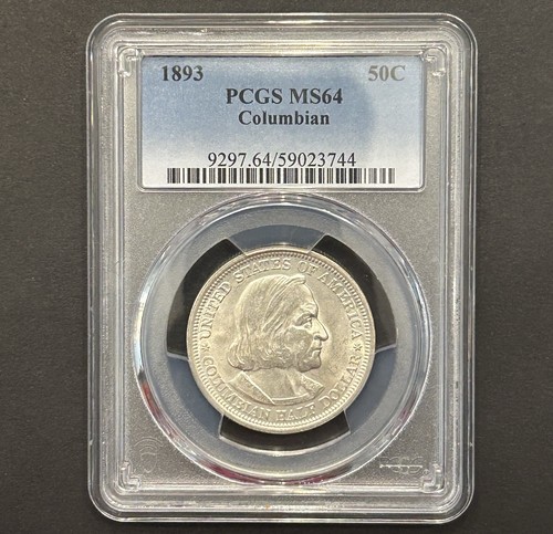1893 Columbian Expo Half Dollar — PCGS MS64 — Nice White Coin 🔥 - Picture 2 of 5