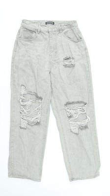 Momokrom Damenjeans grau Distressed gerade UK 8