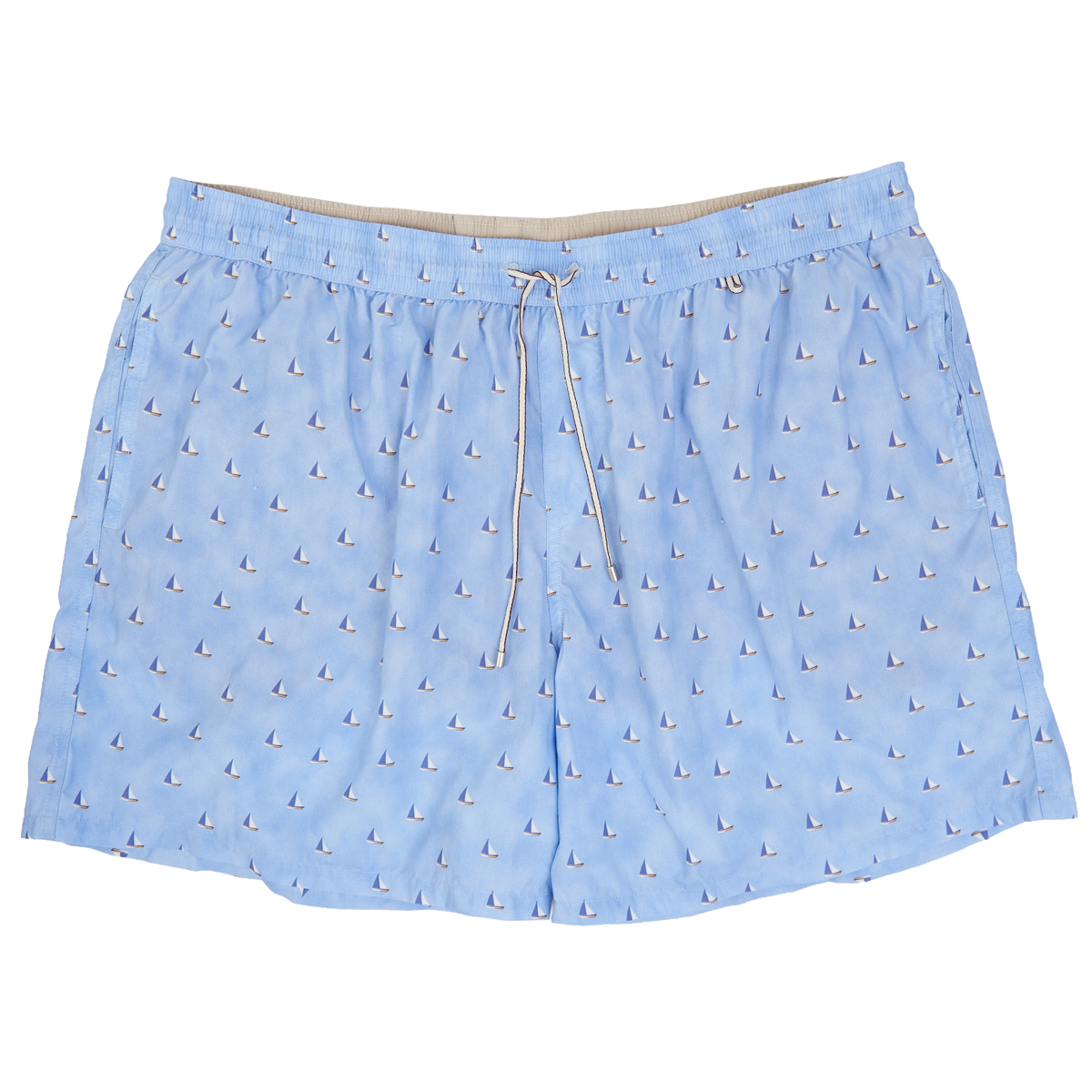 LORO PIANA 495$ Blue Swim Shorts - Sailboat Print, Technical