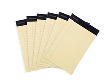 Legal Pads -  BASIC CANARY 6pk, 5in x 8in, NARROW RULED  Basic 6pk Canary 