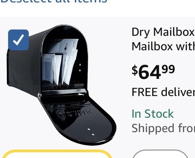 Dry Mailbox Weatherproof   Outdoor Metal Mailbox with Mailbox Insert, Black