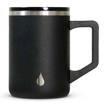 Elemental Insulated Coffee Mug - Triple-Wall Stainless Steel 16 Ounces, Black 
