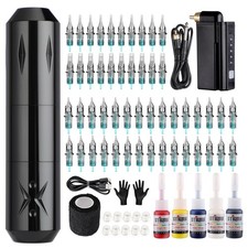 Maquina De Tatuaje Kit Para Tatuar Tattoo Rotativa Pluma Inalambrico PROFESIONAL