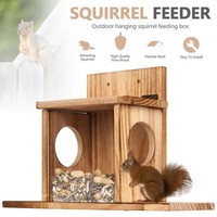 EichhöRnchen Wetterfest Futterhaus Nussspender Futterkasten Holz Futterstation
