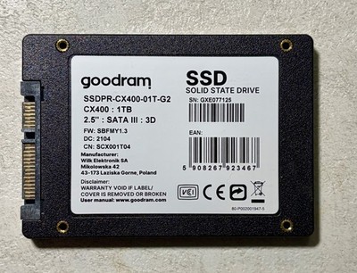 GoodRam CX400 1TB CX400-G2 SATA III 2.5'' SSD SSDPR-CX400-01T-G2 - 100%