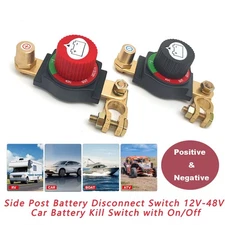 Top Post Battery Disconnect Switch 12-48V Marine Battery Cut-Off Switch Isolator