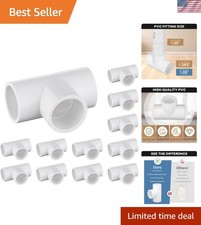 12-Packs 3/4 inch Tee PVC Fitting 3 Way Furniture Grade Pipe Elbow Connector ...