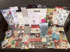 HUGE SCRAPBOOK LOT Christmas Paper. Folder. Stickers. Stamps. Dies. NEW