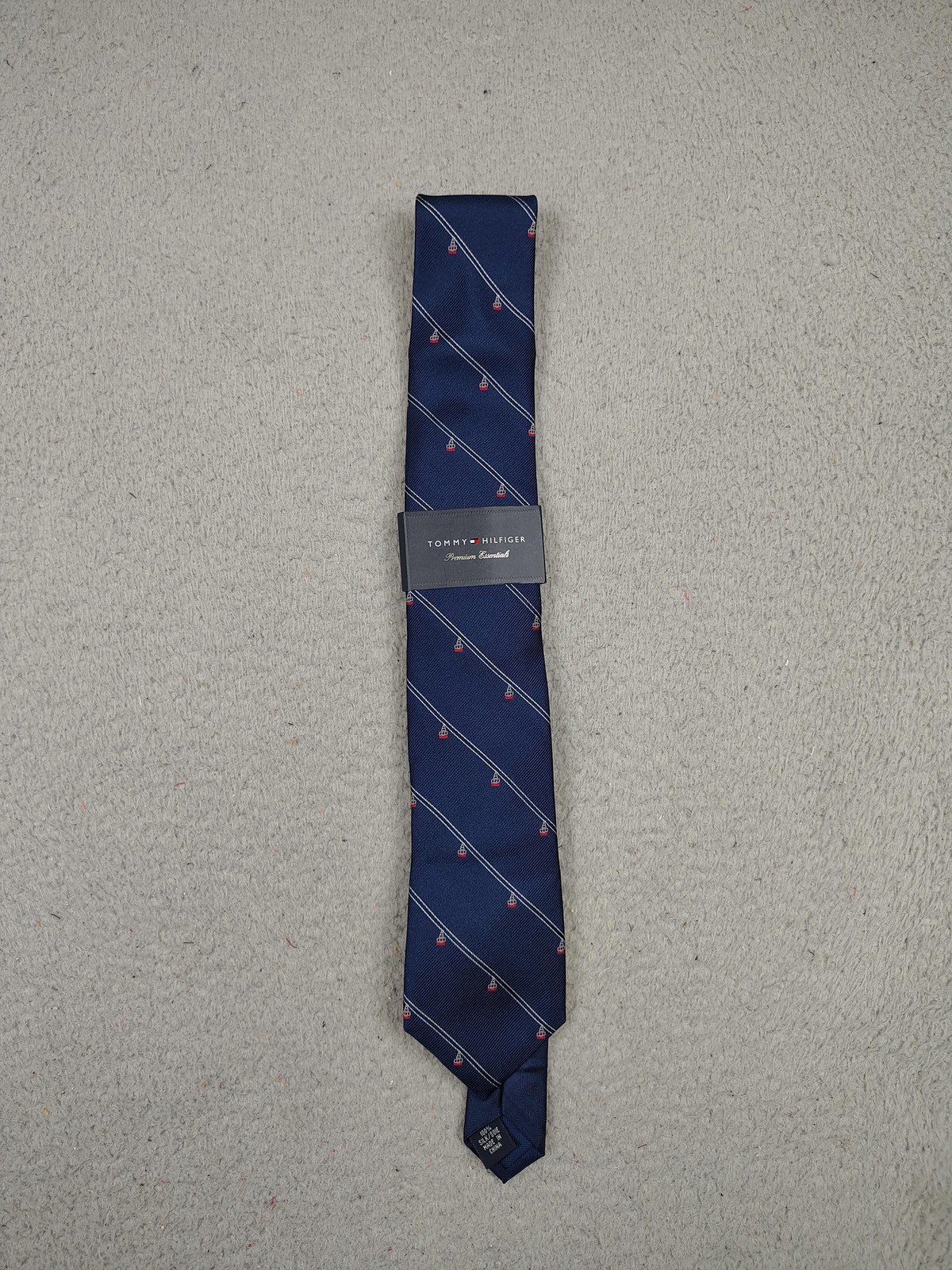 Tommy Hilfiger Tie Mens One Size Navy Premium Essentials Diagonal Stripe Gondola