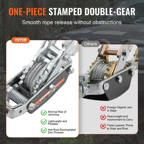 5 Ton Pulling Capacity Heavy Duty Ratchet Power Puller 11.5ft Steel Cable 3 - Picture 3 of 8