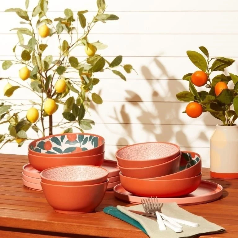 Mainstays Becky G  10-Pc Dinnerware Set – NEW ORANGE - Image 3 of 4