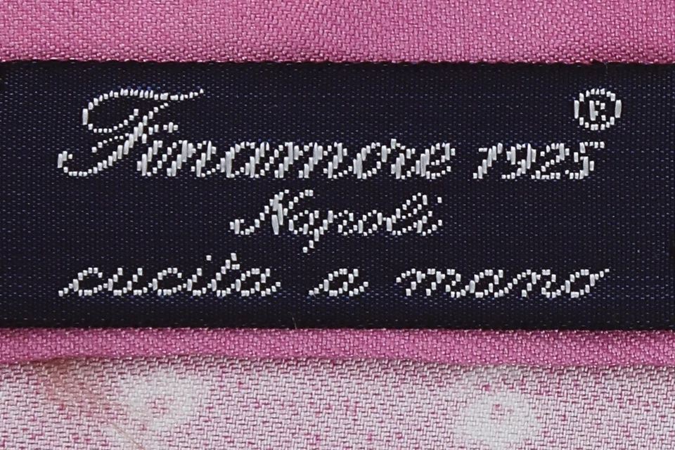 Gravata de seda floral rosa Finamore Napoli (1296) - Imagem 4 de 4