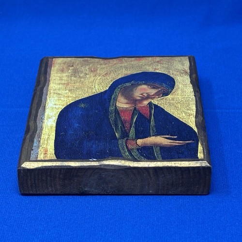 Vintage Icon of Madonna Virgin Mary Ecclesiastical Roman Catholic Icon - Picture 5 of 8