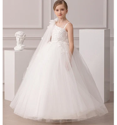 Kinder Prinzessin Mädchen Abendkleid Blumenmädchen Tüll Hochzeit Party Festkleid - Bild 1 von 4