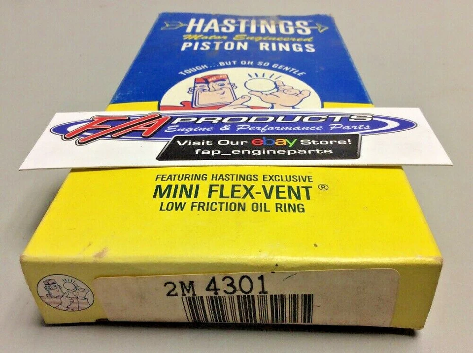 1985 1986 Ford Escort 1.9 Liter 4 Cyl Engine STD Piston Ring Set Hastings 2M4301 - Imagem 2 de 2