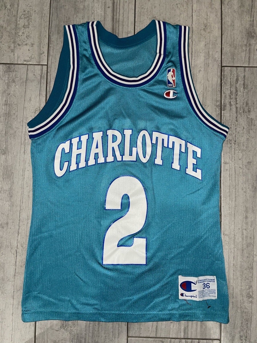 Charlotte Hornets Larry Johnson #2 Champion Jersey Vintage 90's