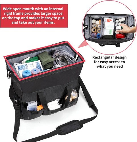 Bolsa Médica Rodante Carro Desmontable Bolsas Extraíbles para EMT Enfermeras Médicos - Imagen 8 de 8