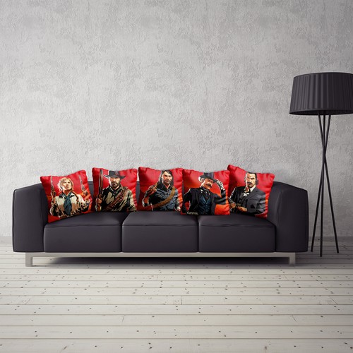 Van der Linde Gang Pillow Cover Pillow Protector 40cm 45cm+PinBack Free - Picture 2 of 29