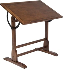 SD Studio Designs Vintage Rustic Oak Top Adjustable Drafting Craft Drawing Hobby