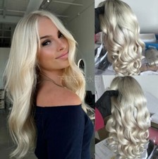 Cream Blonde Human Hair Wig 250 Density Body Wave 13x4 Lace Front Wig