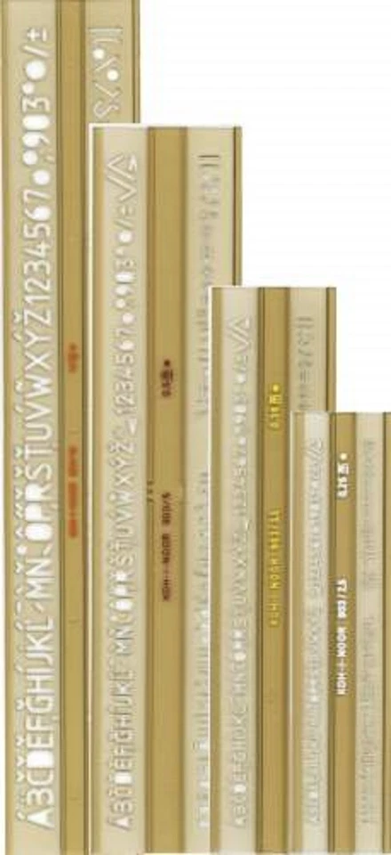 KOH-I-NOOR Schriftschablone Schreibschablone ISO 750044 5 Schablonen: 2,5/3,5/5/7/10 mm