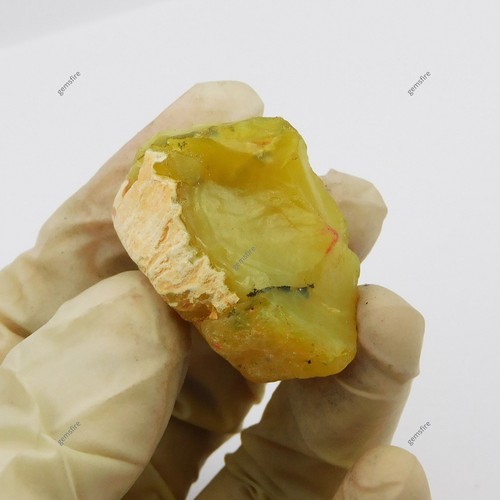 Piedra preciosa suelta extraída tierra 85,2 quilates certificada áspera sin cortar amarillo ópalo natural - Imagen 6 de 15
