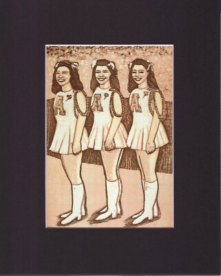 8X10'' Matted Art Print-Maker Sidney Chafetz: Triple A, 1986, Woodcut