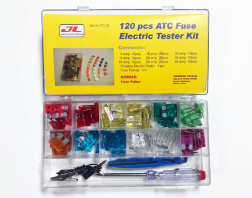 120pcs ATC Blade Fuse kit set with Fuse Puller/Electric Tester for most Vehicles - 第 1/4 張圖片