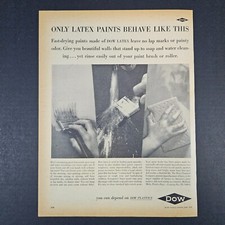 1953 Dow Plastics Latex Paints Vintage Print Ad Midland MI Chemical Company