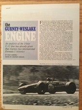 ENG218 Article Engine The Gurney Weslake Engine 3 Liter V-12 Dec 1967 5 page