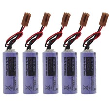 5pcs BR-AG 3V 1800mAh Battery PLC CNC Battery Non-rechargeable Battery with Plug