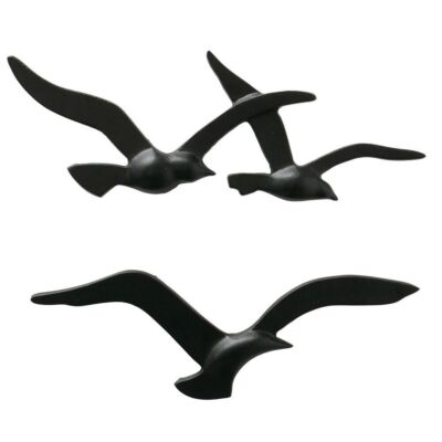Wandobjekt Birdy, Möwe Metall 2er Set