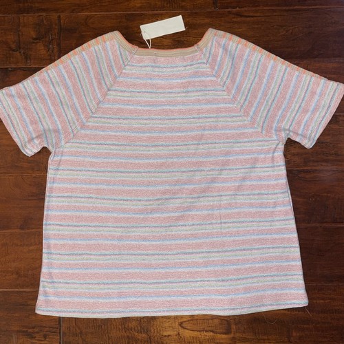 Mystree French Terry Striped Short Sleeve Size Large NWT Soft Summer Beach - Picture 5 of 9