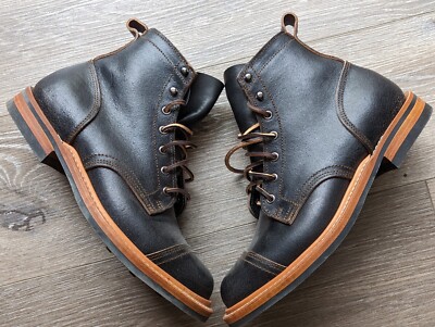 Truman Boots x Butterscotch LB Black Waxed Flesh Size Good Year Welt 