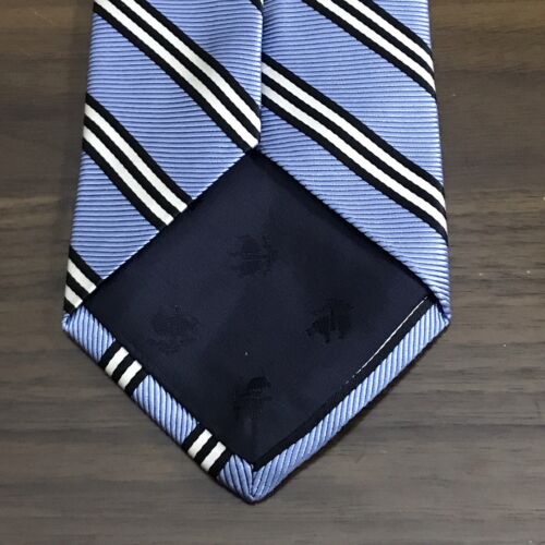 Brooks Brothers Makers blau schwarz weiß Repp handgefertigte Seide gewebt in England - Bild 2 von 10