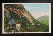 1920s Steam Engine Railroad Train The Heart of Crawford Notch NH Carroll Co PC