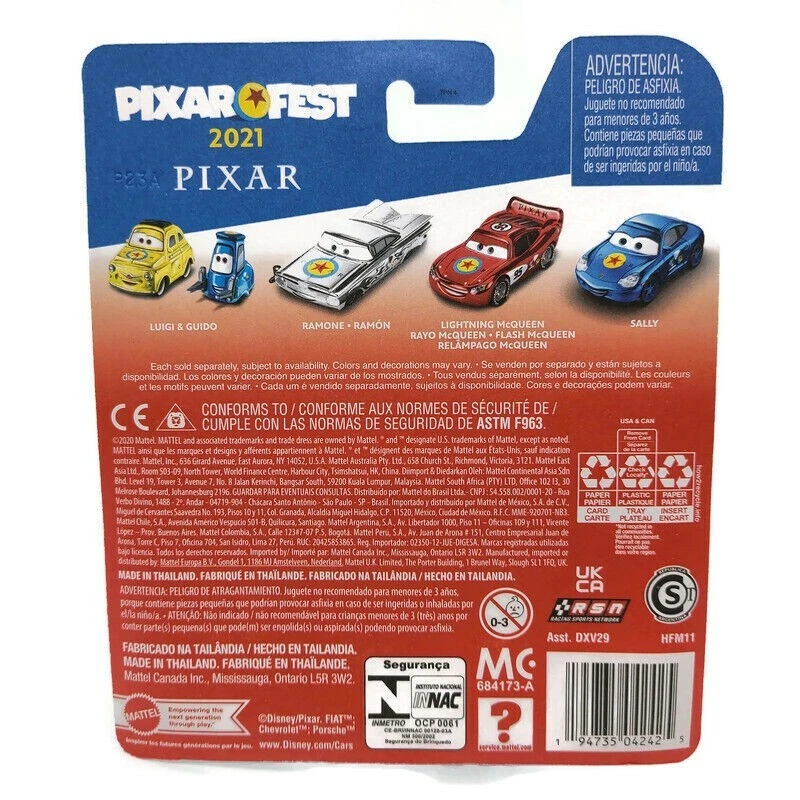 CARS DISNEY PIXAR FEST 2021 LUIGI & GUIDO SCALA 1/55 DIE CAST MATTEL HFM11 - Immagine 3 di 3