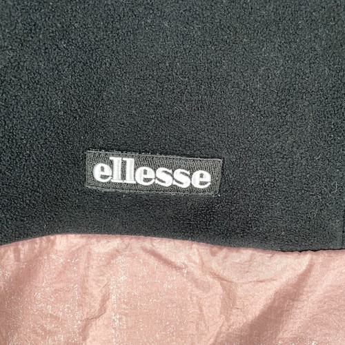 Ellesse Fleece Womens 12 Black Pink Spell Out Logo Gorpcore Casual Jumper Top - Picture 4 of 17