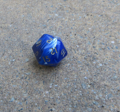 Crystal Caste - Marble blue - d20 - dice