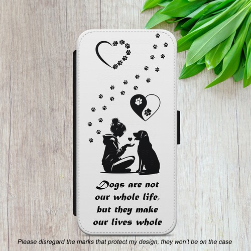 DOG PAW PRINT FLIP FOR IPHONE SAMSUNG GOOGLE WALLET PHONE CASE COVER FRIEND GIFT - Picture 2 of 37