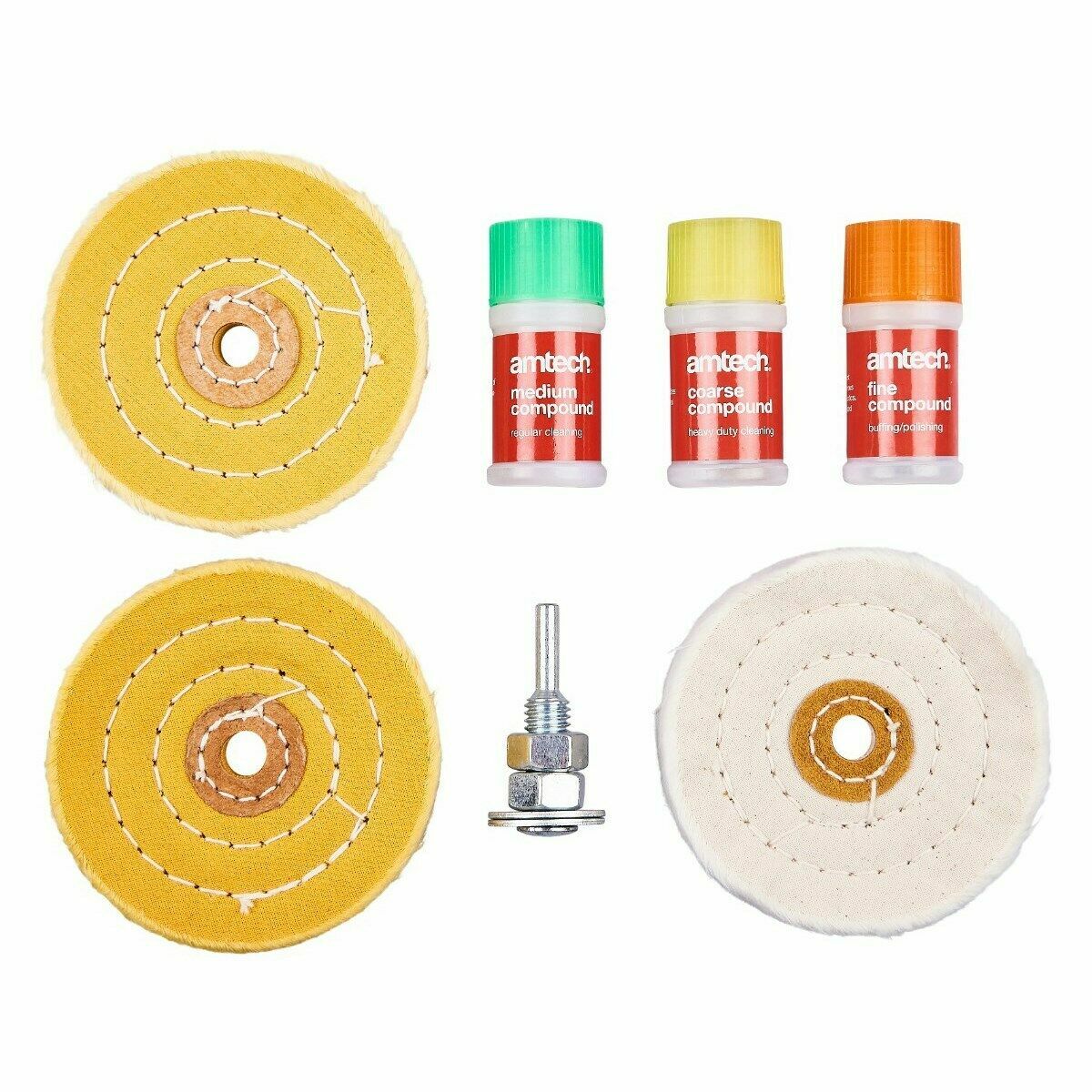 7 Piece Precious Metal Polish Buffer Set Buffing Polishing Working Wheel Kit