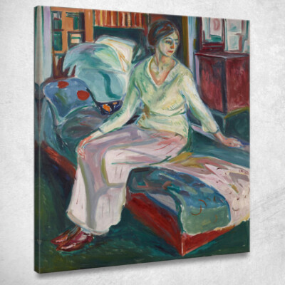 Modell Sitzen Auf Sofa Edvard Munch, em271 Leinwandbild