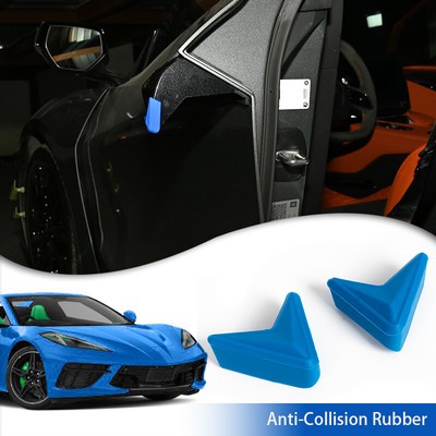 For Corvette C8 2020-24 Blue Rubber Triangle Car Door Edge Guard Pads Protector